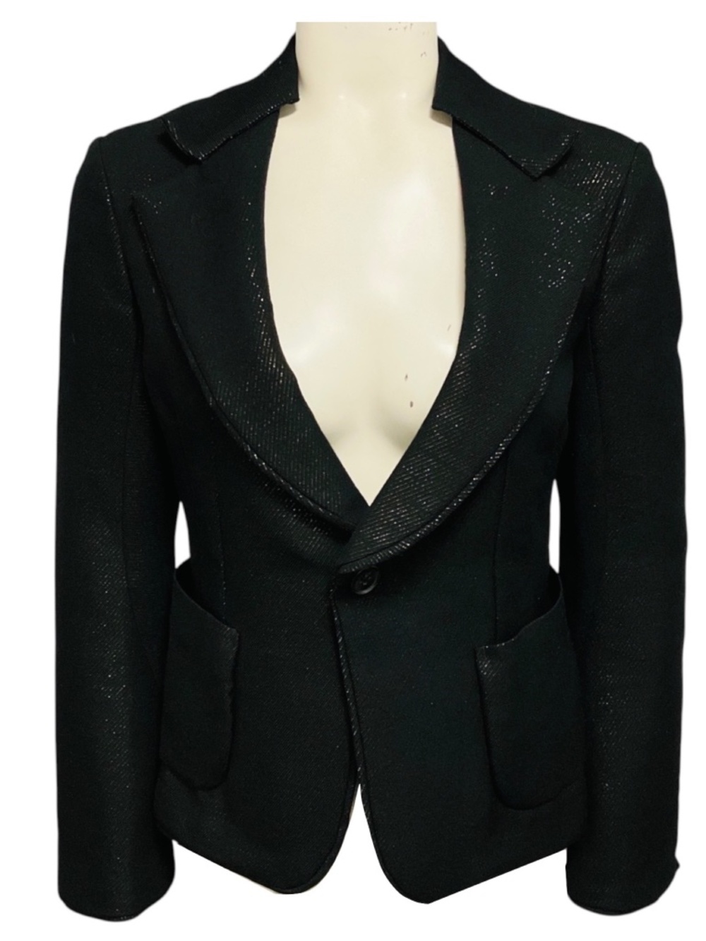 JUNYA WATANABE BLACK / GOLD METALLIC SPECKLED BLAZER